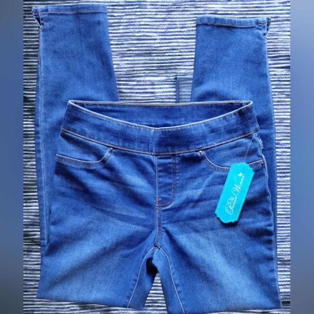 PIONEER WOMAN JEANS CROPPED DENIM Pull-On  Medium Wash XS - Picture 2 of 8